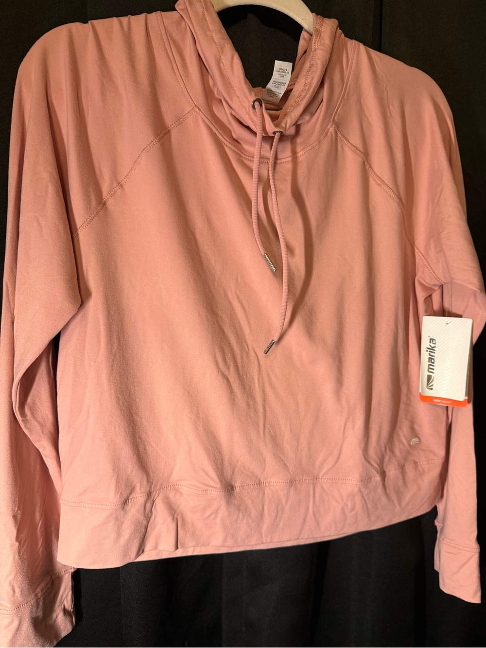 Light Pink Marika Drawstring Funnel Neck Women's Top size large NWT